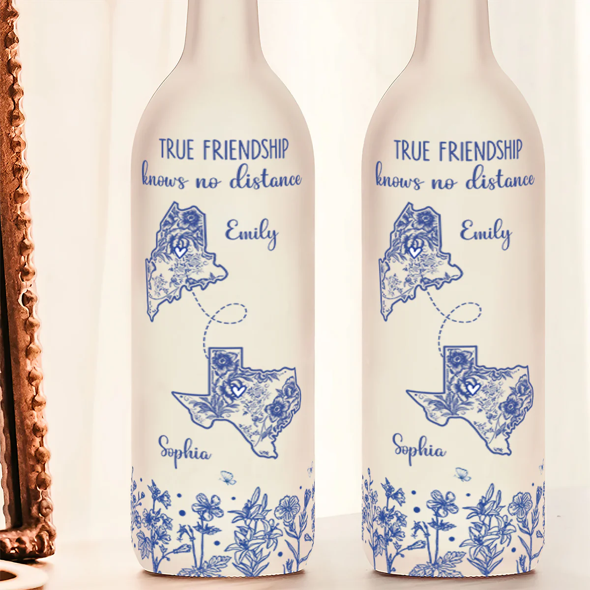 Friendship Family Knows No Distance - Personalized Bottle Lamp - Image 5