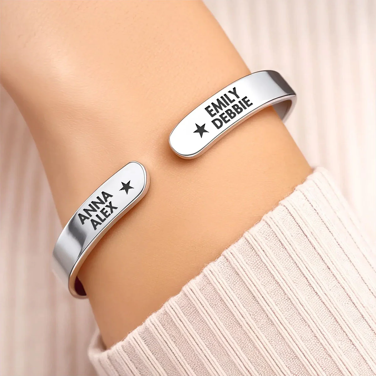 Friendship Never Gets Too Old - Personalized Cuff Bangle Bracelet With Box - Image 3