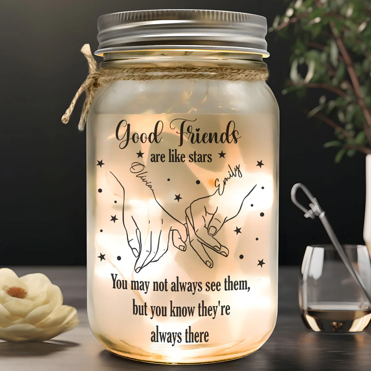 Friendship Stars - Personalized Mason Jar Light