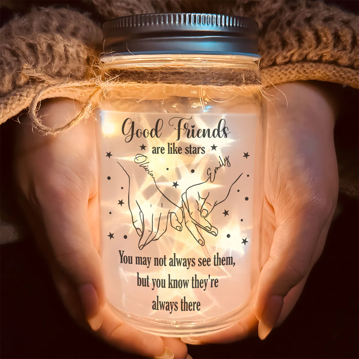Friendship Stars - Personalized Mason Jar Light - Image 2
