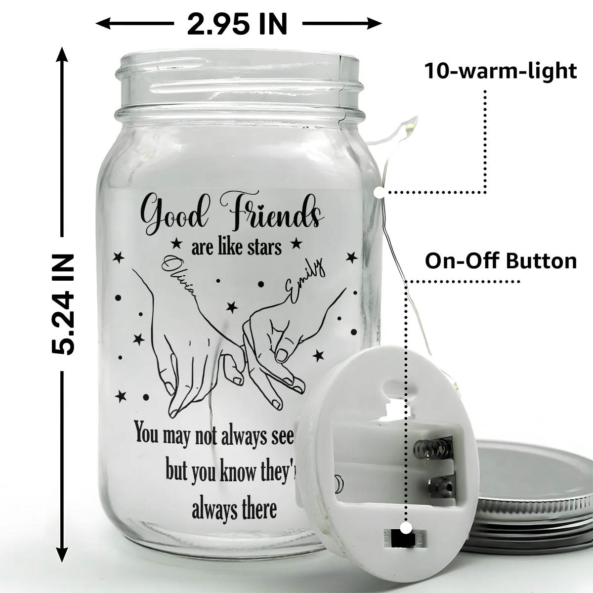 Friendship Stars - Personalized Mason Jar Light - Image 5