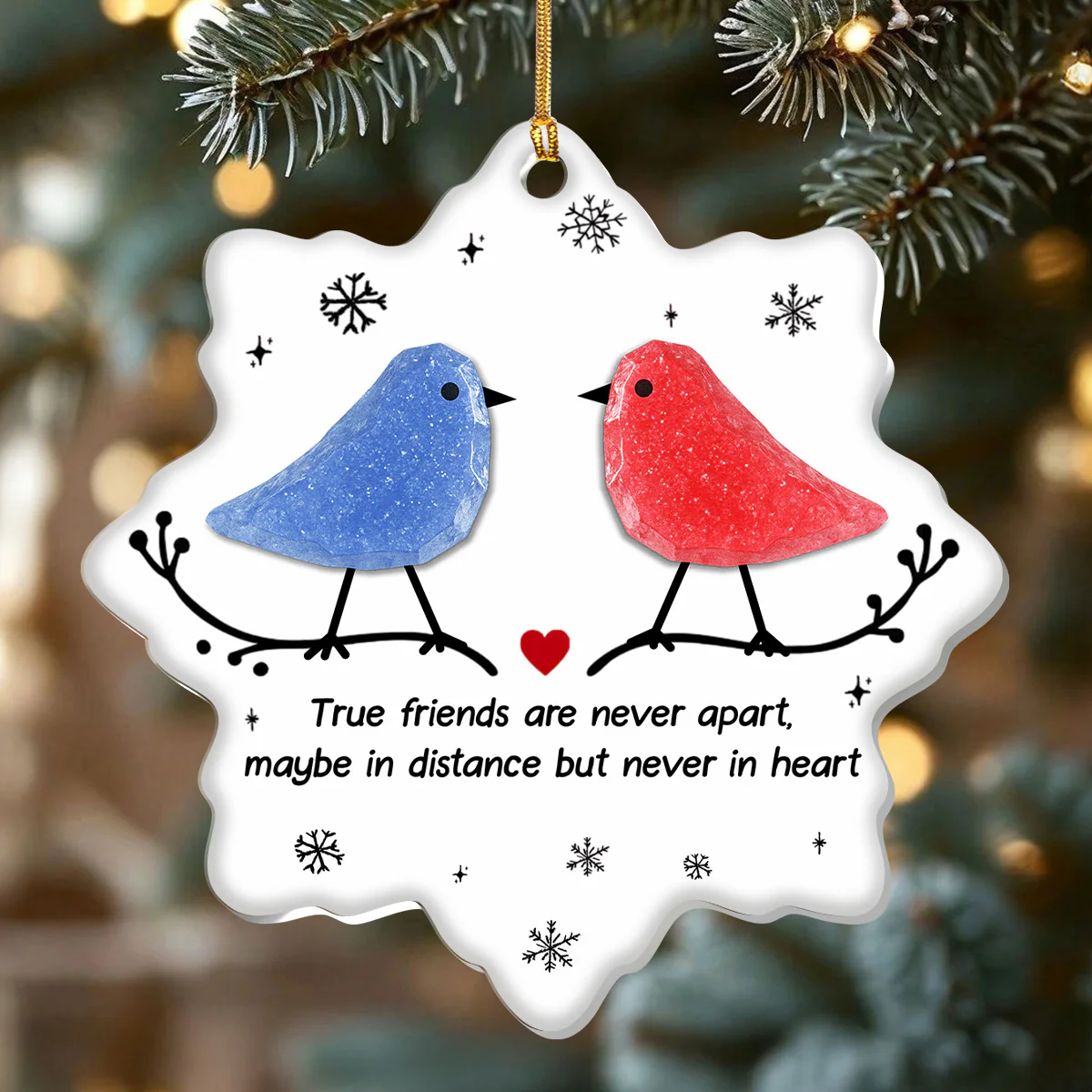 Frienship As Deep As Sea 2 - Personalized 1-Layer Acrylic Ornament - Image 2