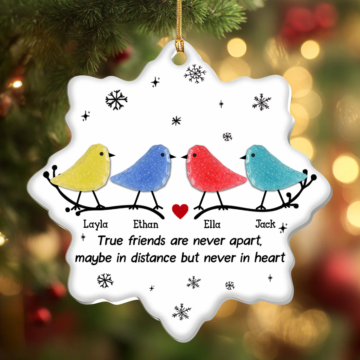 Frienship As Deep As Sea 2 - Personalized 1-Layer Acrylic Ornament - Image 3