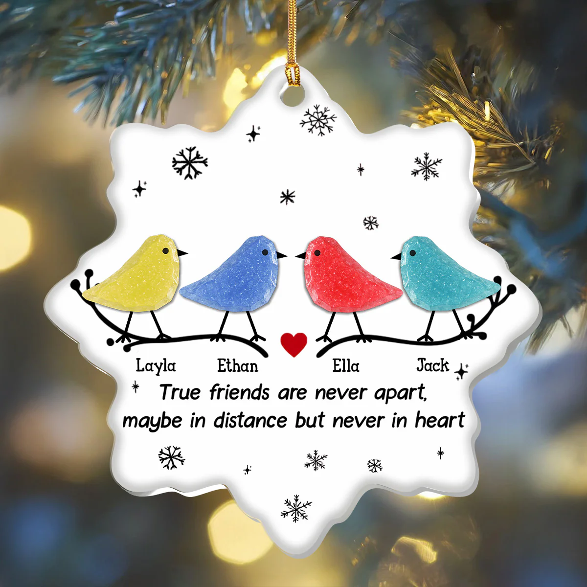 Frienship As Deep As Sea 2 - Personalized 1-Layer Acrylic Ornament - Image 4