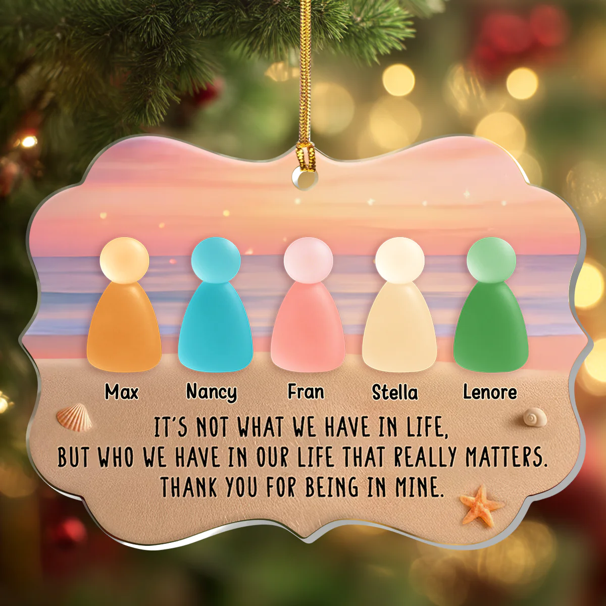 Frienship As Deep As Sea - Personalized 1-Layer Acrylic Ornament - Image 4