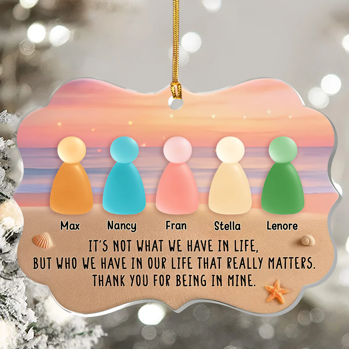 Frienship As Deep As Sea - Personalized 1-Layer Acrylic Ornament - Image 5