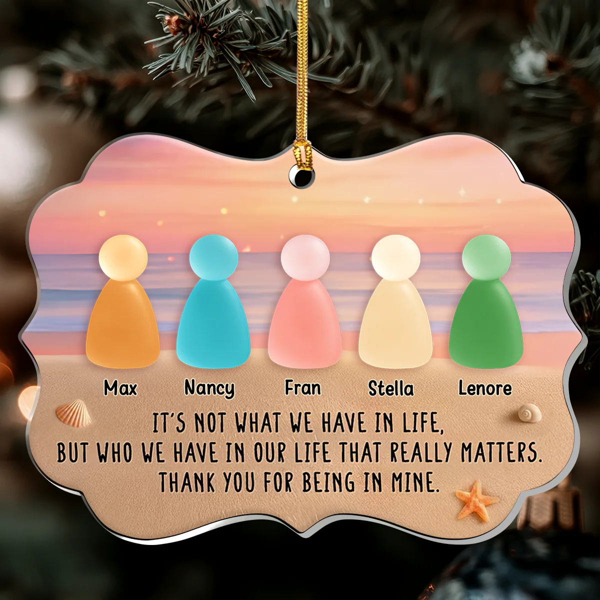 Frienship As Deep As Sea - Personalized 1-Layer Acrylic Ornament - Image 6