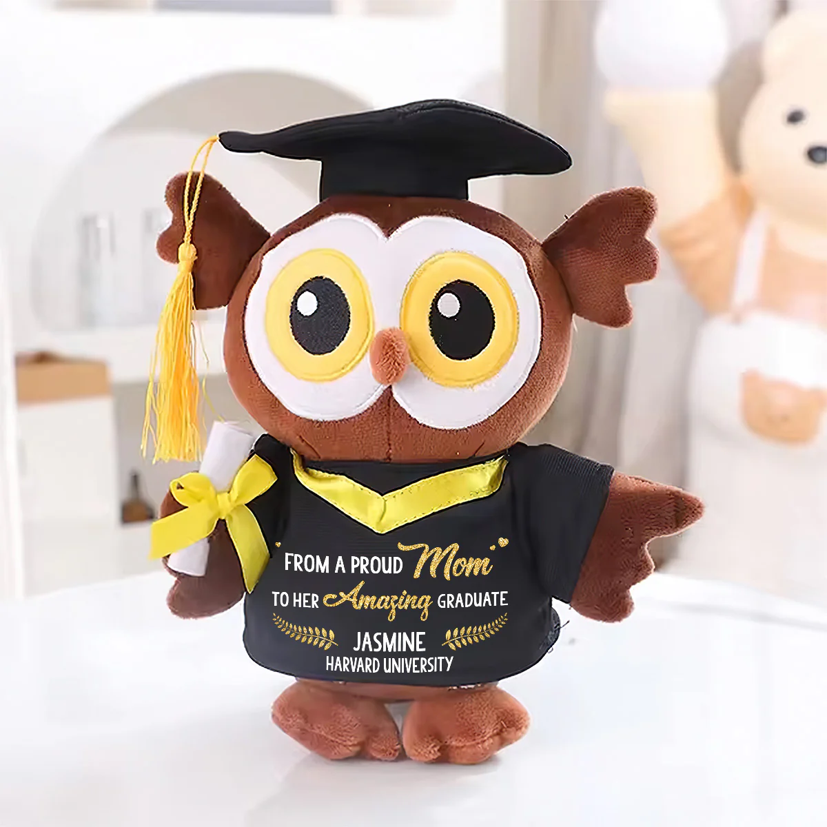 From A Proud Mom To Her Amazing Graduate - Personalized Graduation Owl - Image 5