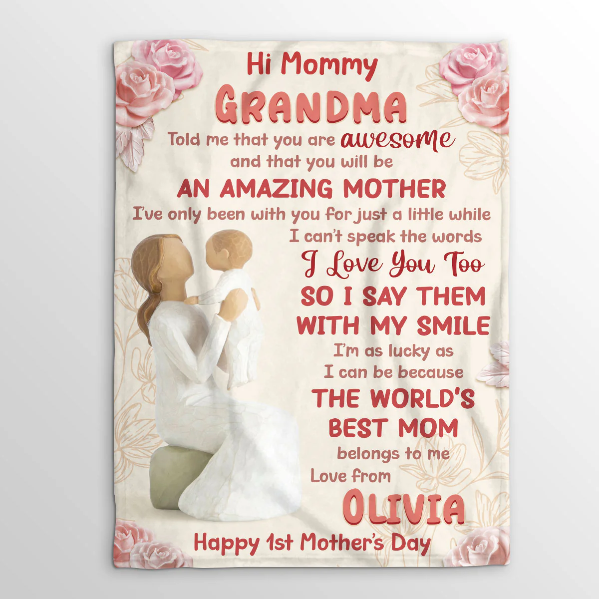 From Baby With Love - Personalized Fleece Blanket - Image 4