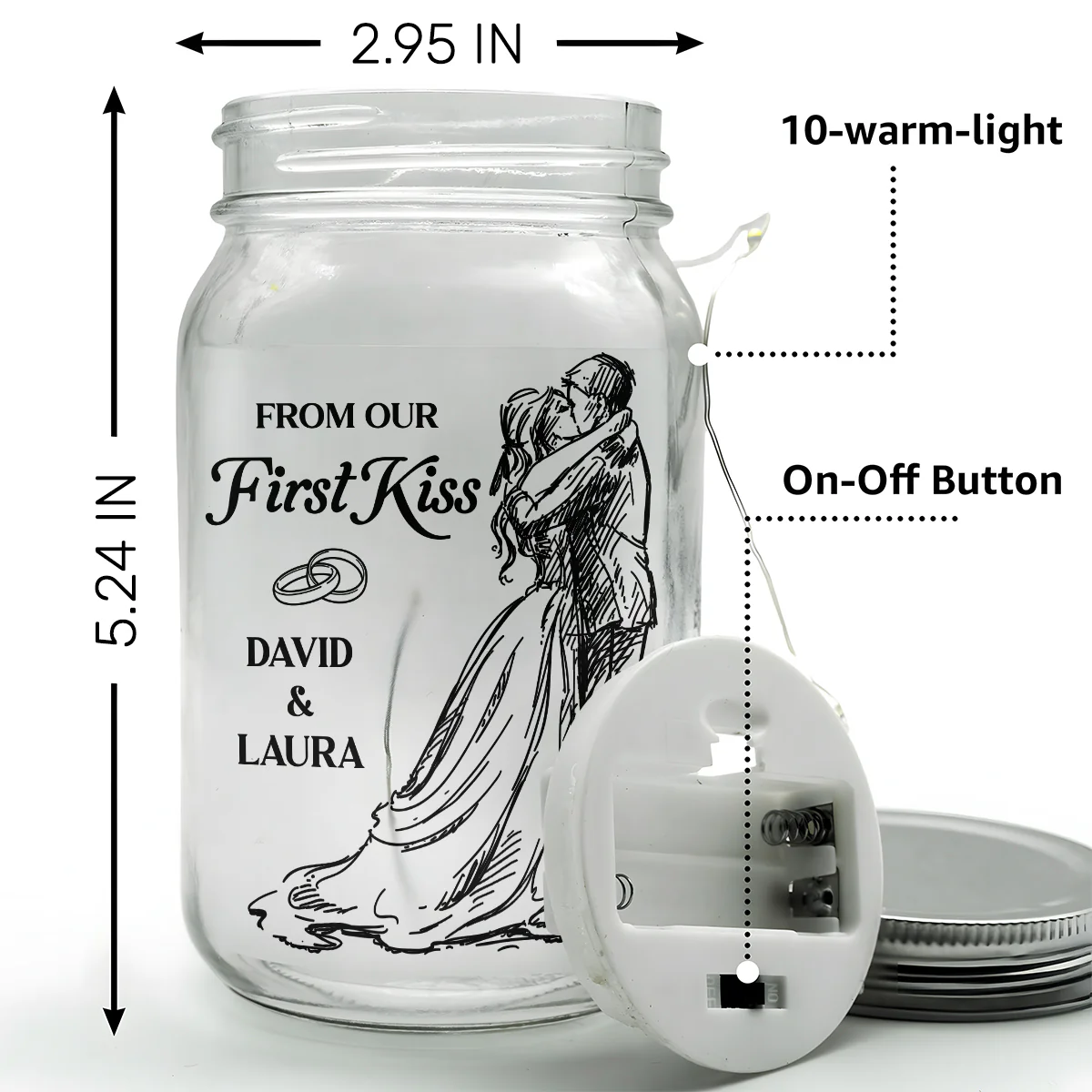 From First Kiss To Last Breath - Personalized Mason Jar Light - Image 5