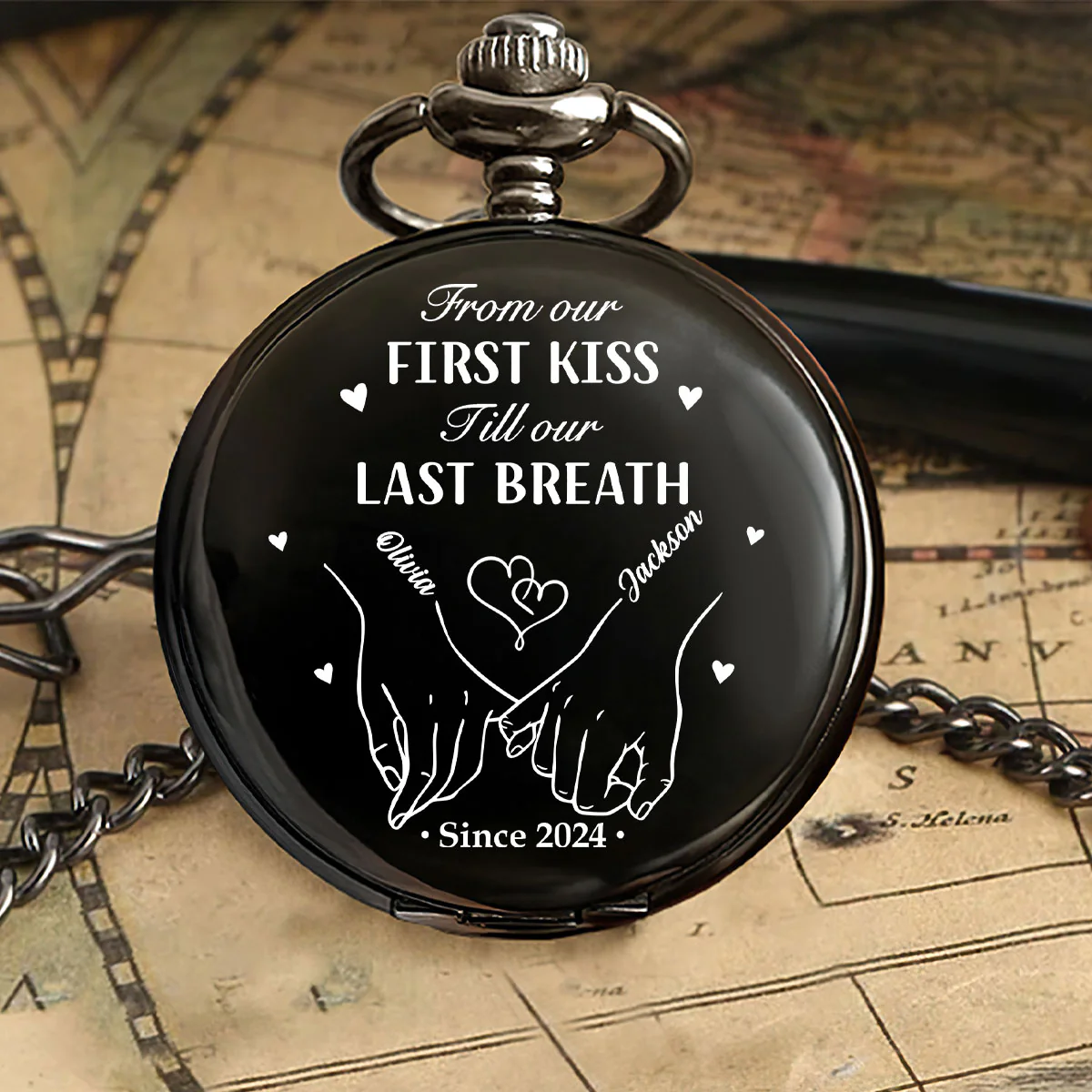 From First Kiss To Last Breath - Personalized Pocket Watch - Image 5