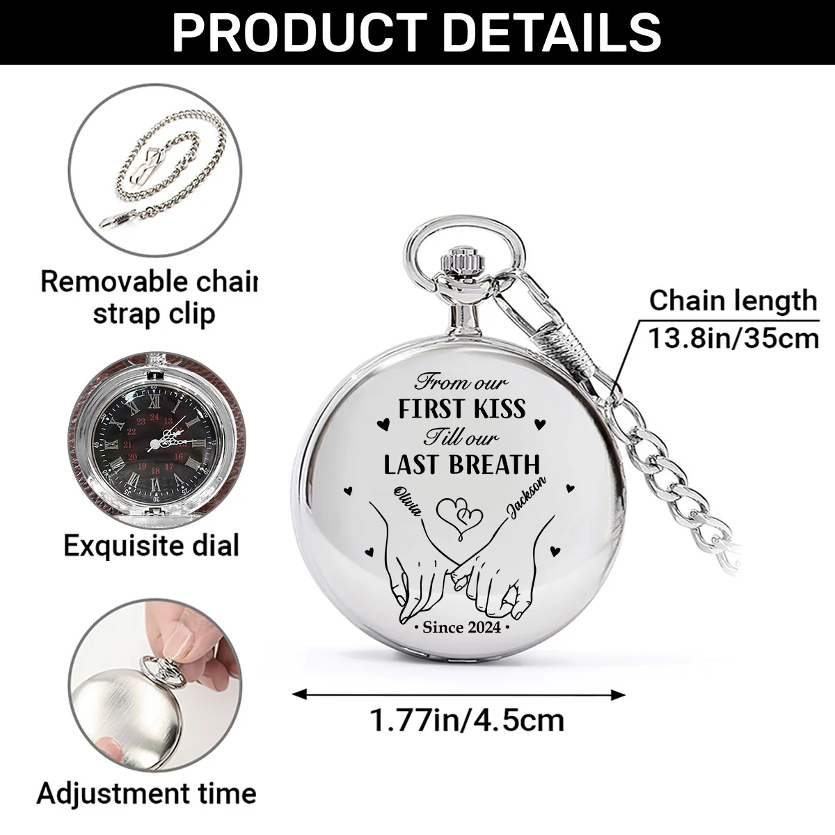 From First Kiss To Last Breath - Personalized Pocket Watch - Image 7