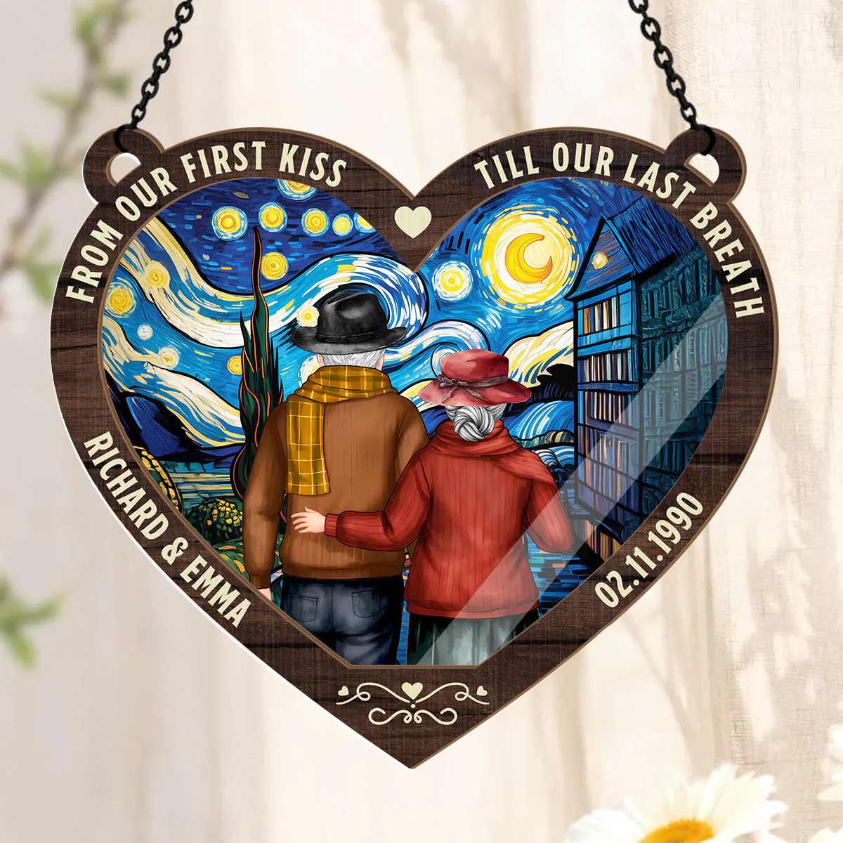 From Our First Kiss - Personalized Window Hanging Suncatcher - Image 3