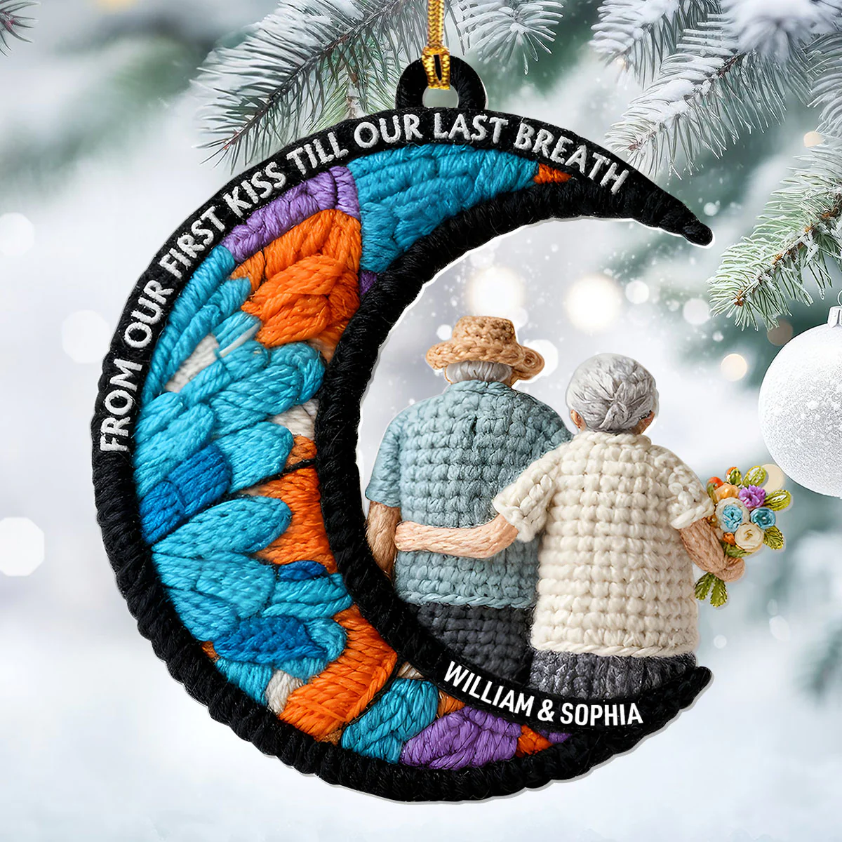 From Our First Kiss Till Our Last Breath - Personalized 1-Layer Acrylic Ornament - Image 2