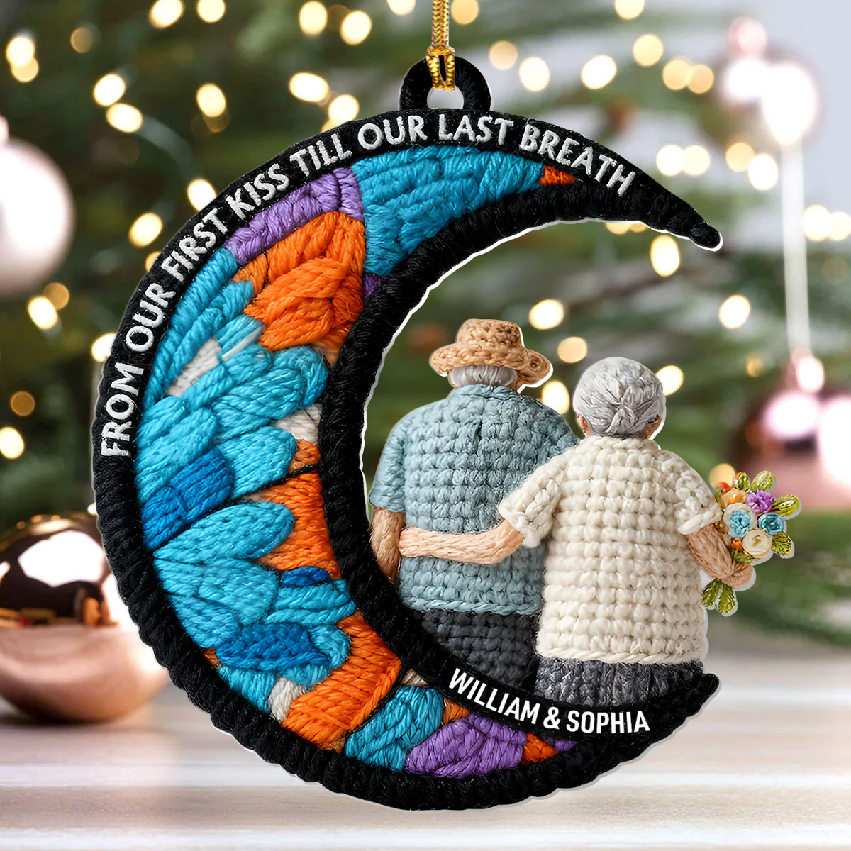 From Our First Kiss Till Our Last Breath - Personalized 1-Layer Acrylic Ornament - Image 4