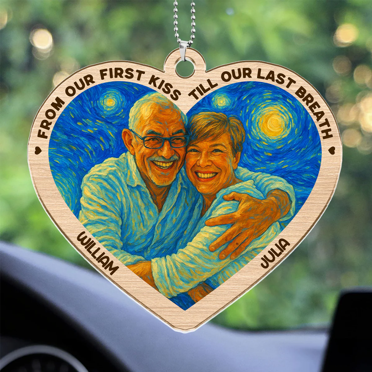 From Our First Kiss Till Our Last Breath - Personalized Car Acrylic Hanging Ornament - Image 3