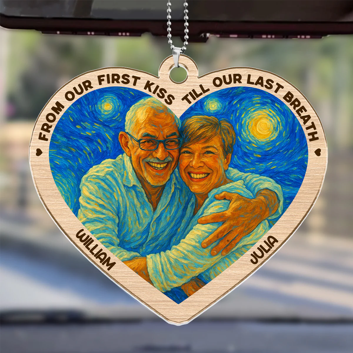 From Our First Kiss Till Our Last Breath - Personalized Car Acrylic Hanging Ornament - Image 4