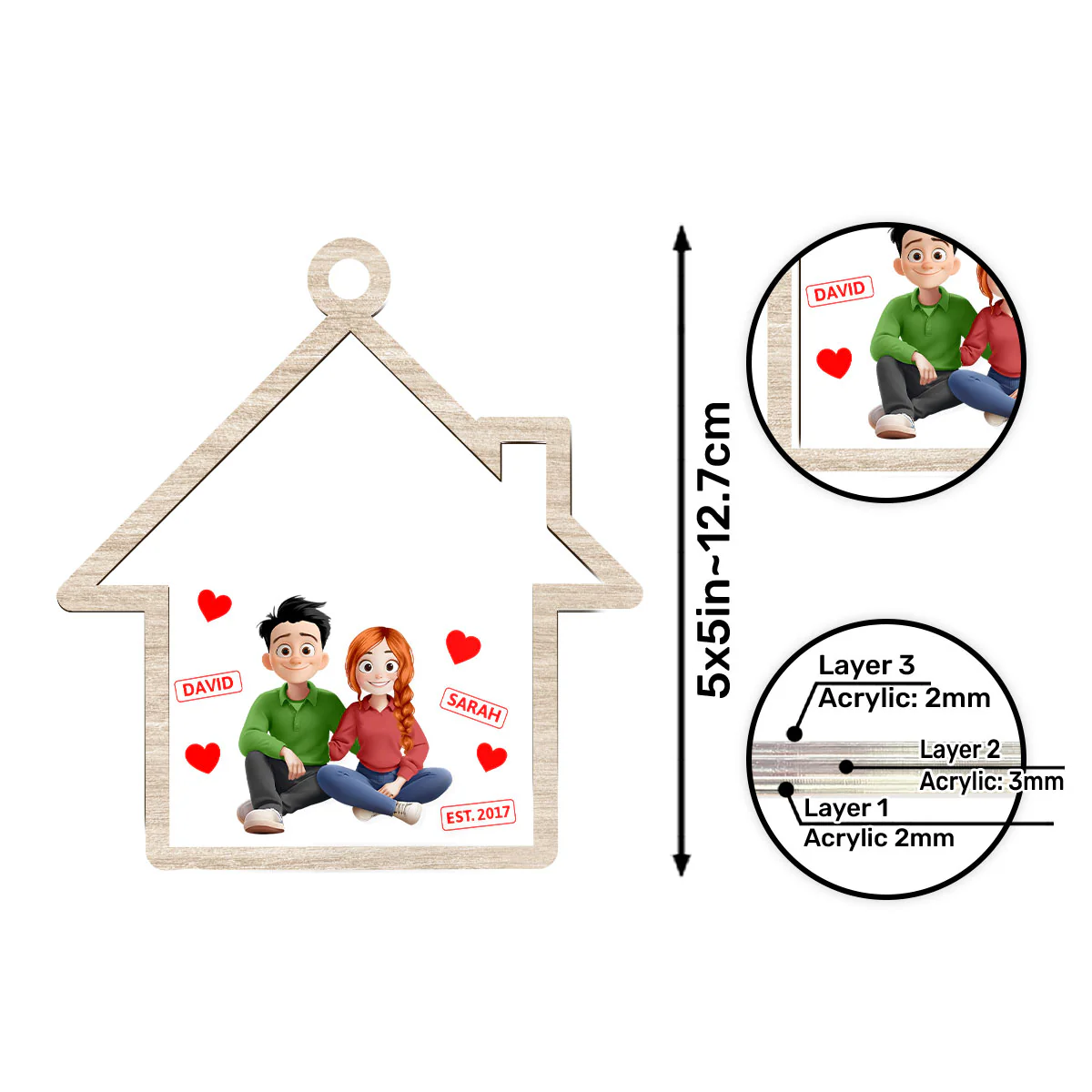 From Our First Kiss Till Our Last Breath - Personalized Car Shaker Ornament - Image 6