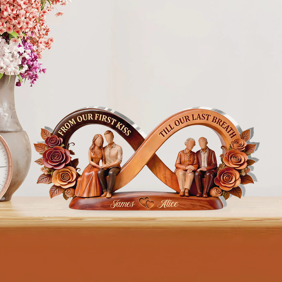 From Our First Kiss Till Our Last Breath - Personalized Custom Shaped Acrylic Plaque - Image 2
