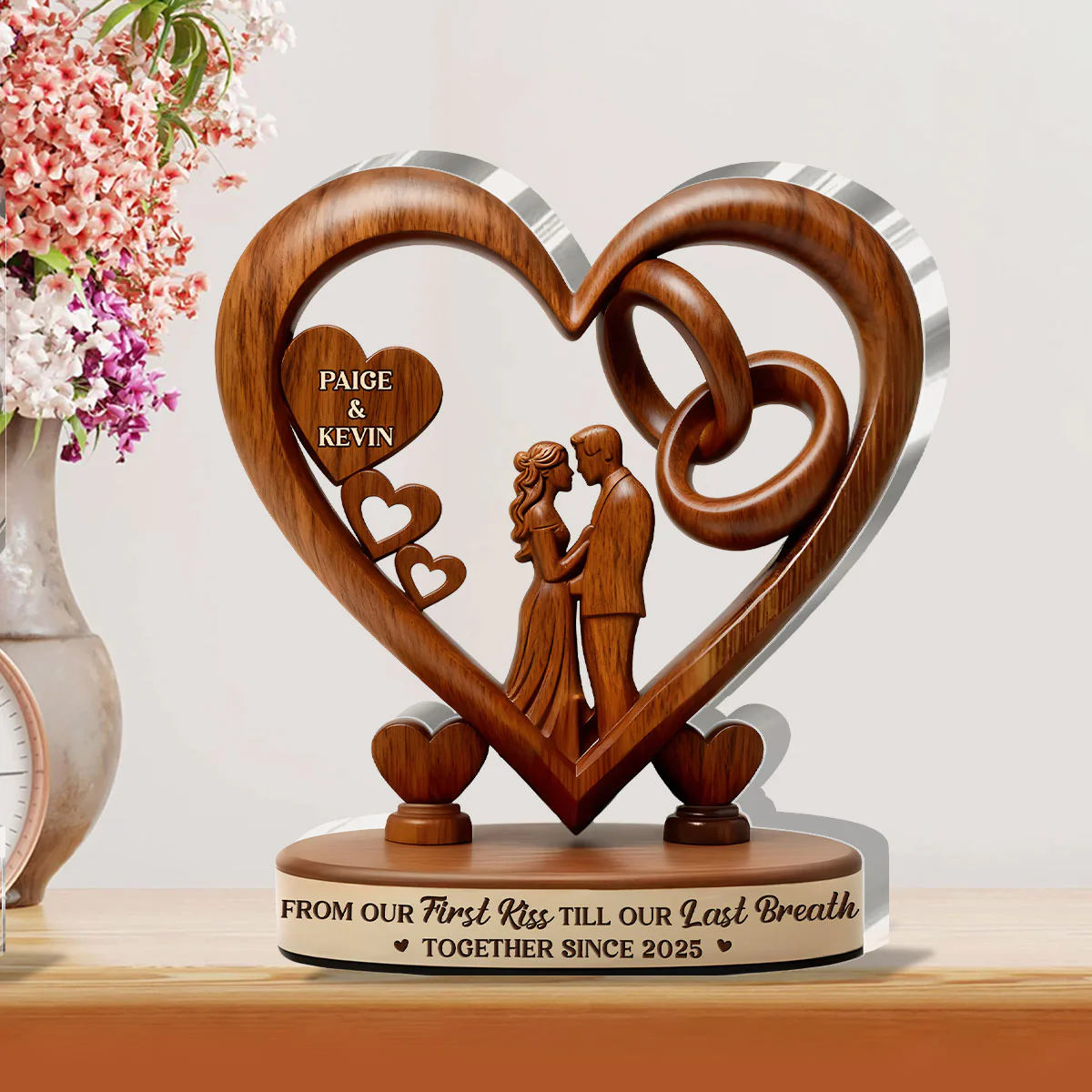 From Our First Kiss Till Our Last Breath - Personalized Custom Shaped Acrylic Plaque - Image 2