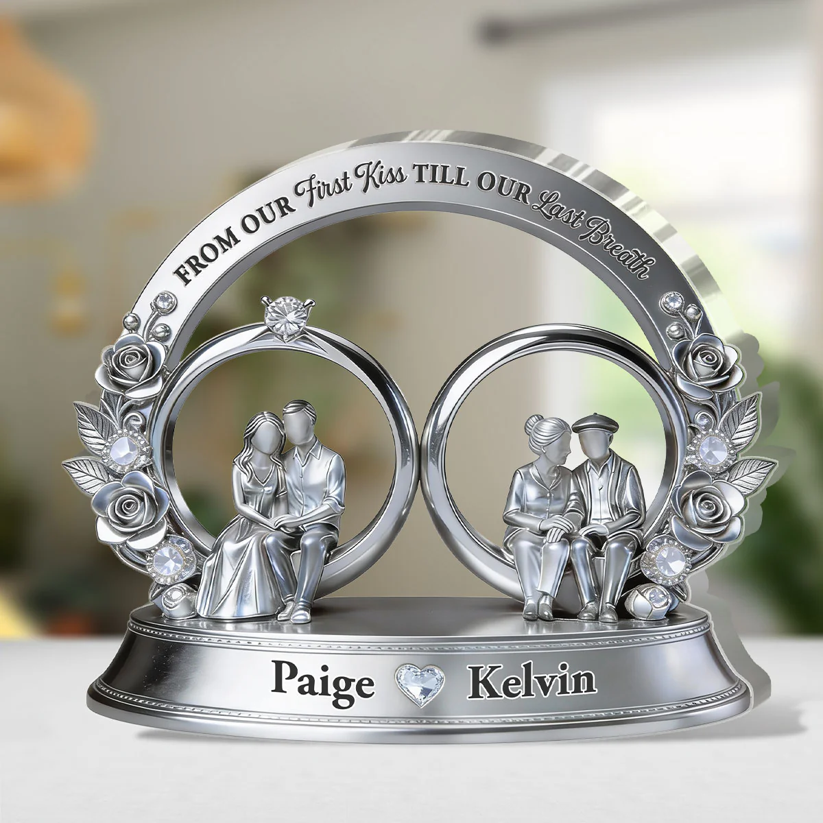 From Our First Kiss Till Our Last Breath - Personalized Custom Shaped Acrylic Plaque - Image 4