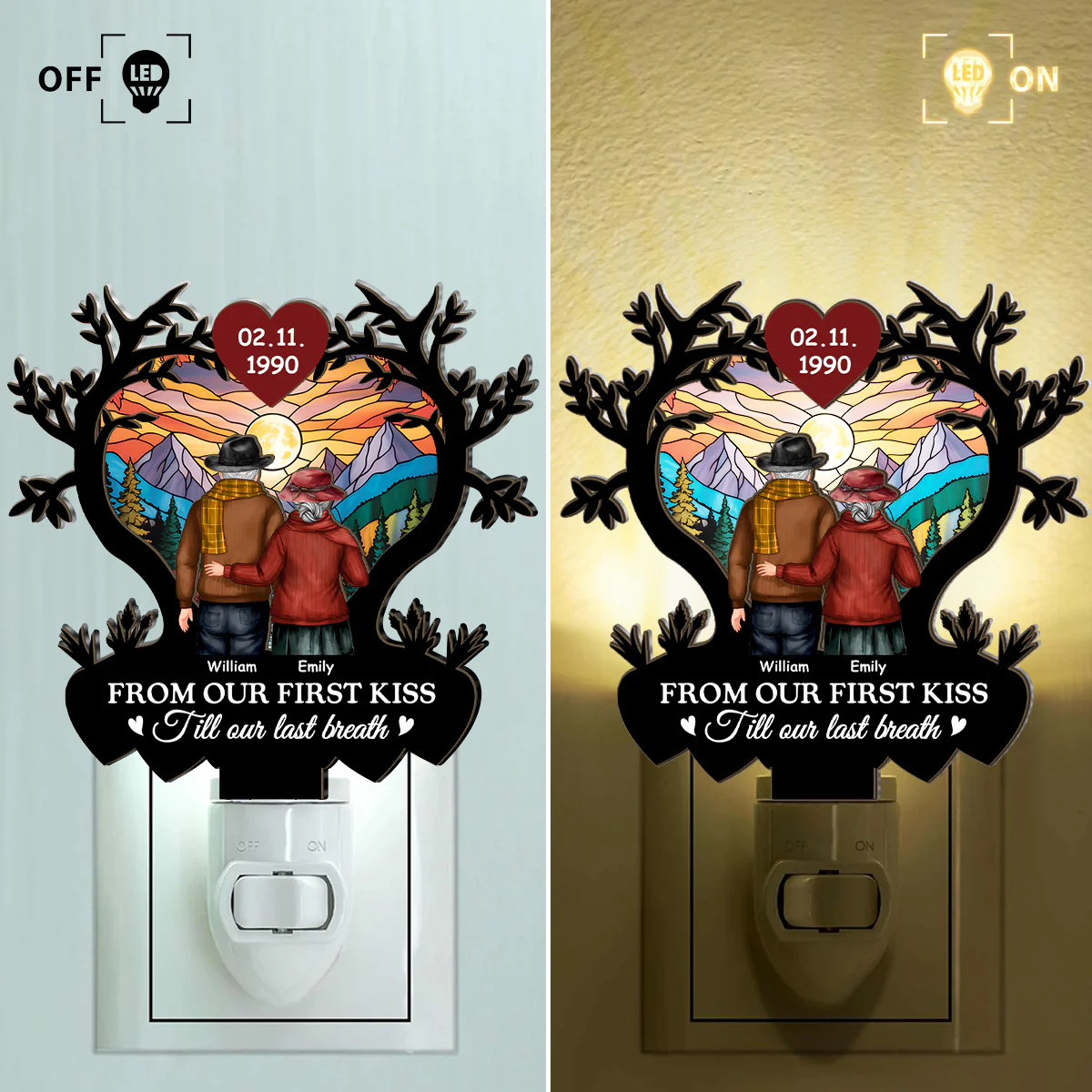 From Our First Kiss Till Our Last Breath - Personalized Plug-in Night Light