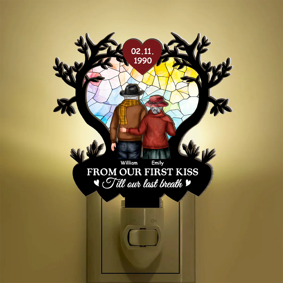 From Our First Kiss Till Our Last Breath - Personalized Plug-in Night Light - Image 2