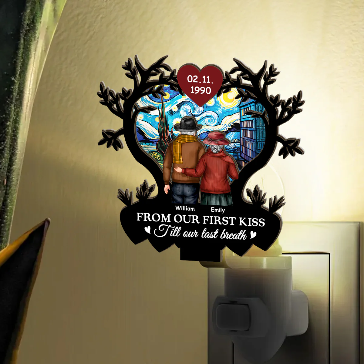 From Our First Kiss Till Our Last Breath - Personalized Plug-in Night Light - Image 3