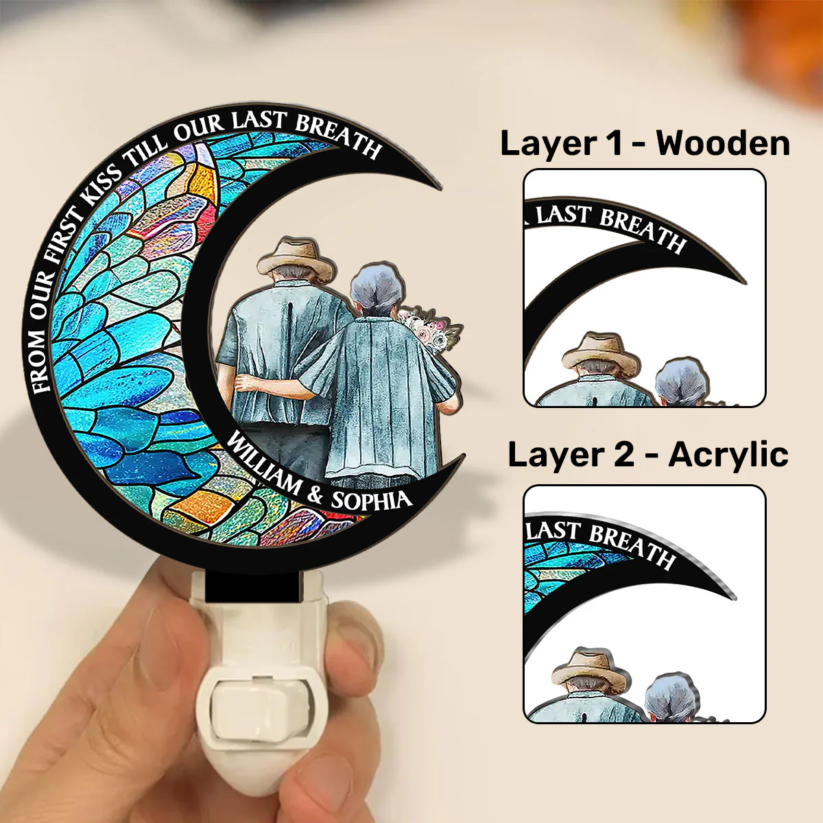 From Our First Kiss Till Our Last Breath - Personalized Plug-in Night Light - Image 5