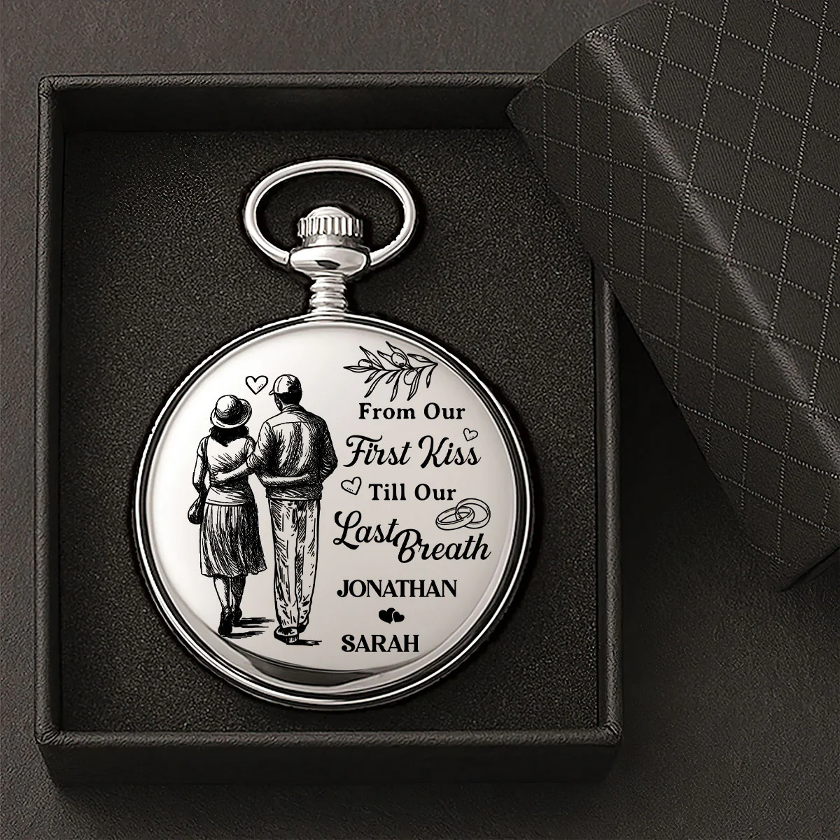 From Our First Kiss Till Our Last Breath - Personalized Pocket Watch - Image 4