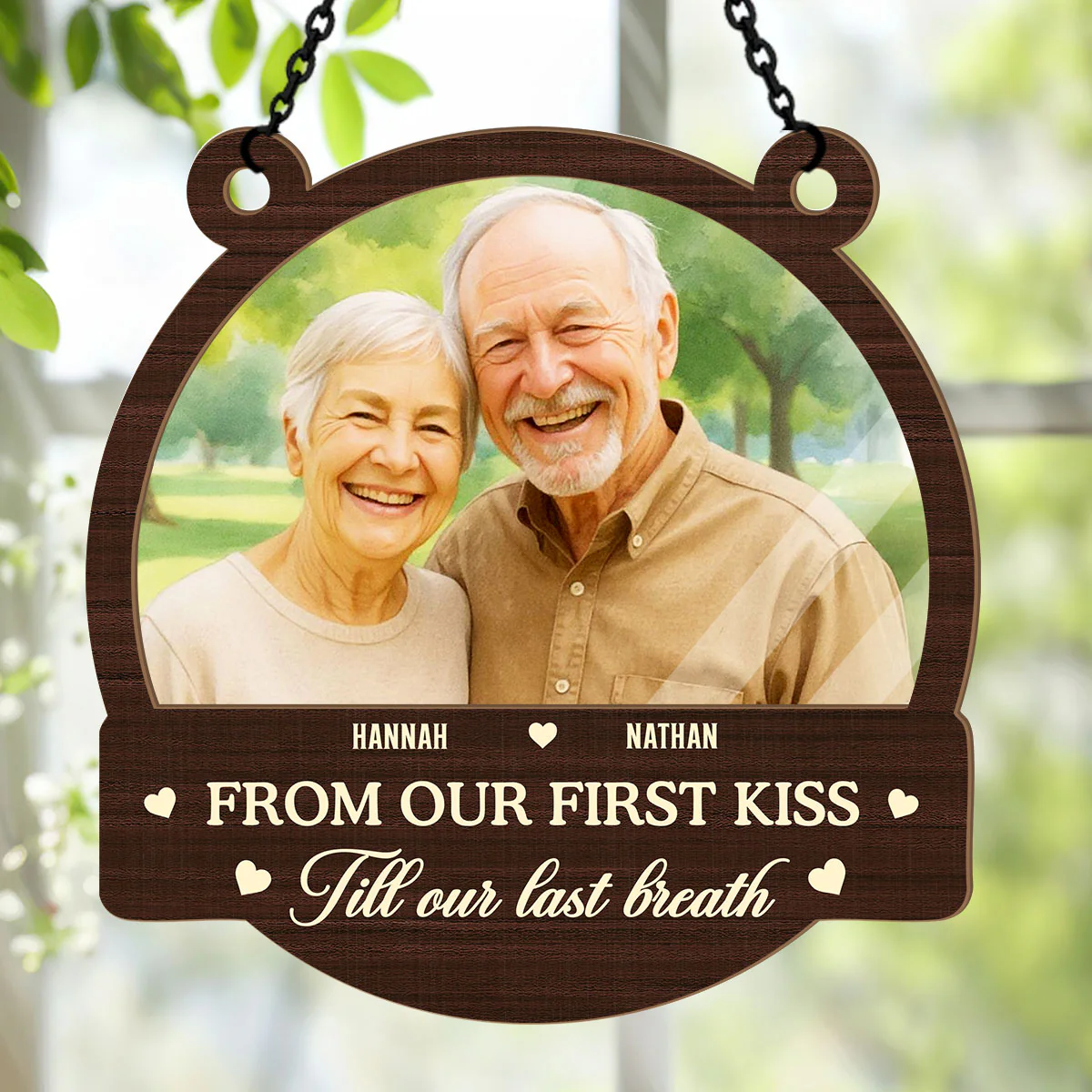 From Our First Kiss Till Our Last Breath - Personalized Window Hanging Suncatcher - Image 4