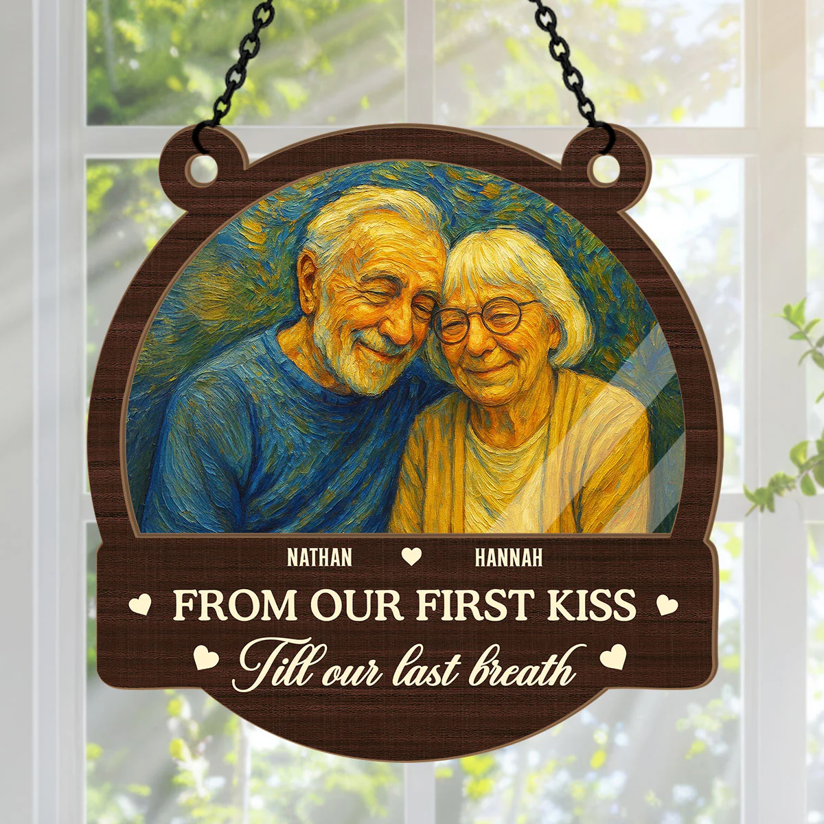 From Our First Kiss Till Our Last Breath - Personalized Window Hanging Suncatcher
