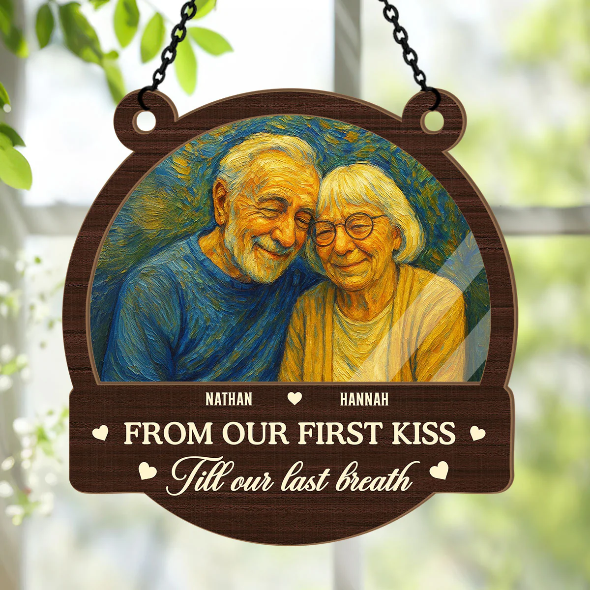 From Our First Kiss Till Our Last Breath - Personalized Window Hanging Suncatcher - Image 4