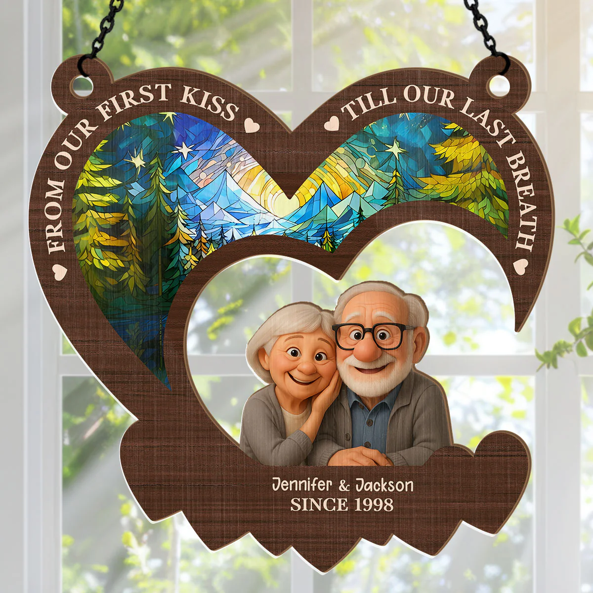 From Our First Kiss Till Our Last Breath  - Personalized Window Hanging Suncatcher