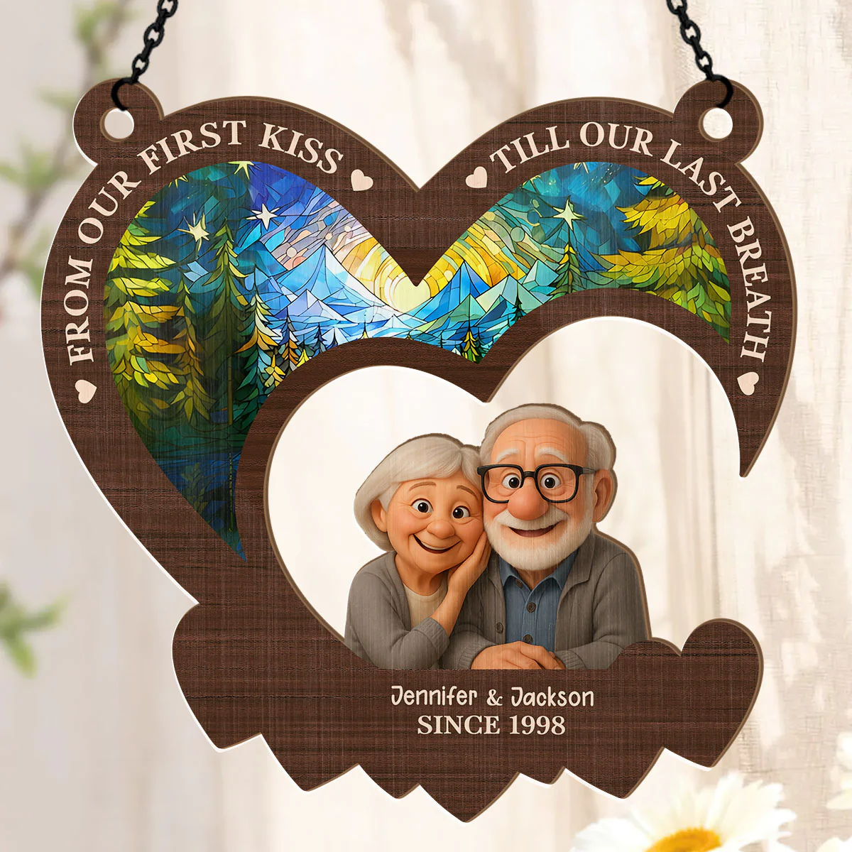 From Our First Kiss Till Our Last Breath  - Personalized Window Hanging Suncatcher - Image 3