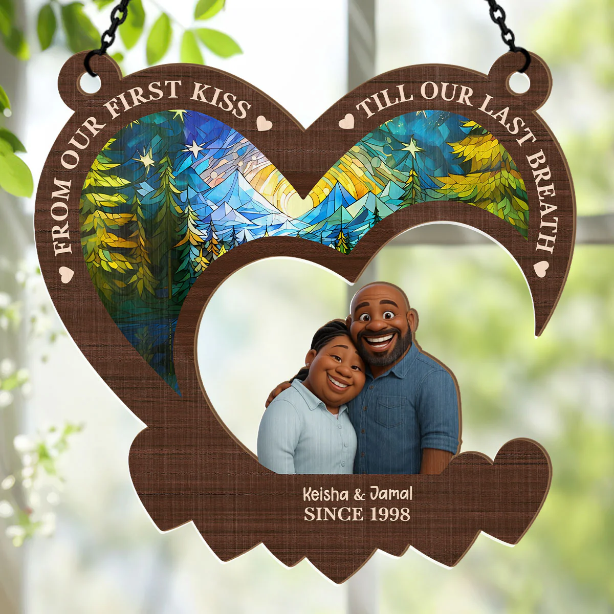 From Our First Kiss Till Our Last Breath  - Personalized Window Hanging Suncatcher - Image 4