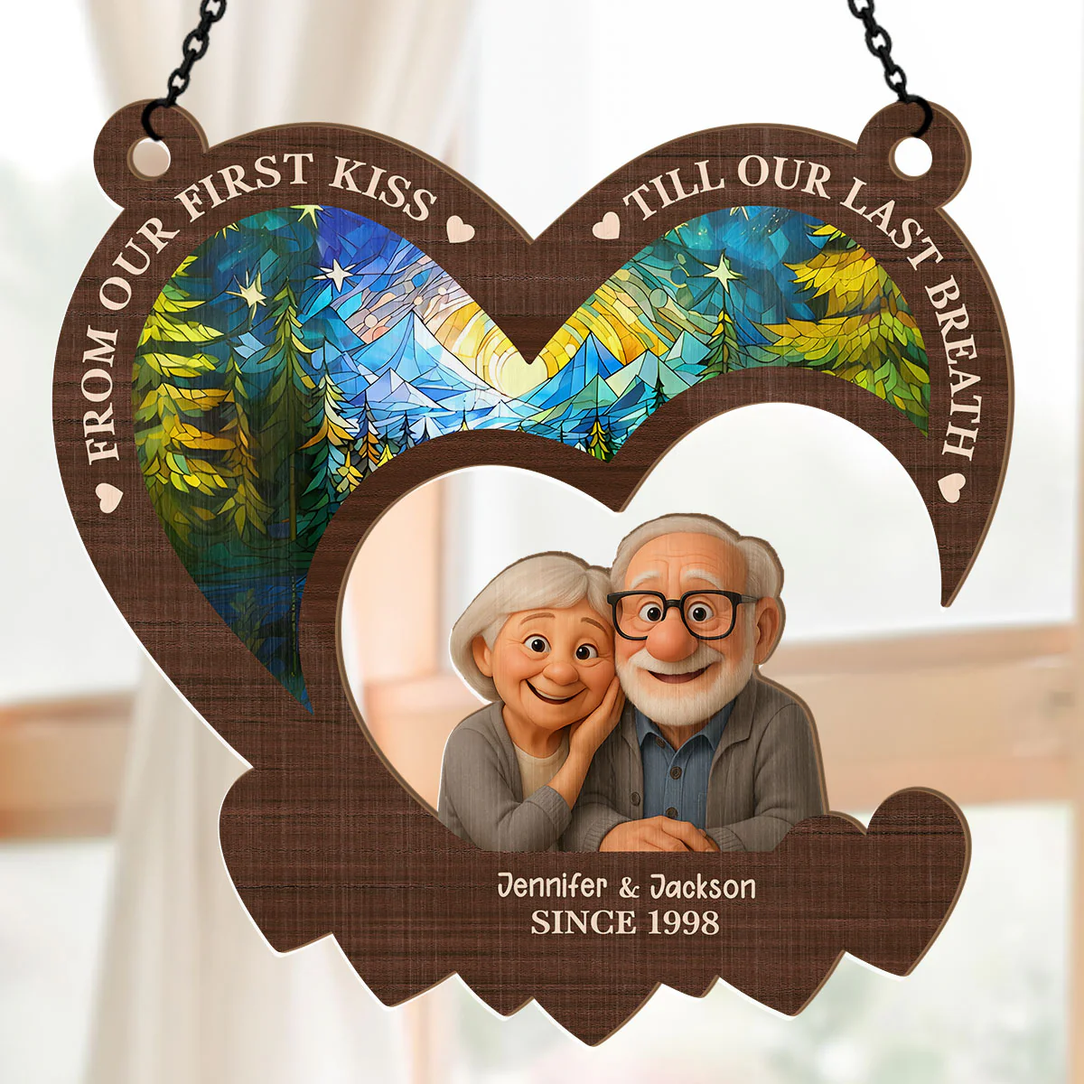 From Our First Kiss Till Our Last Breath  - Personalized Window Hanging Suncatcher - Image 5