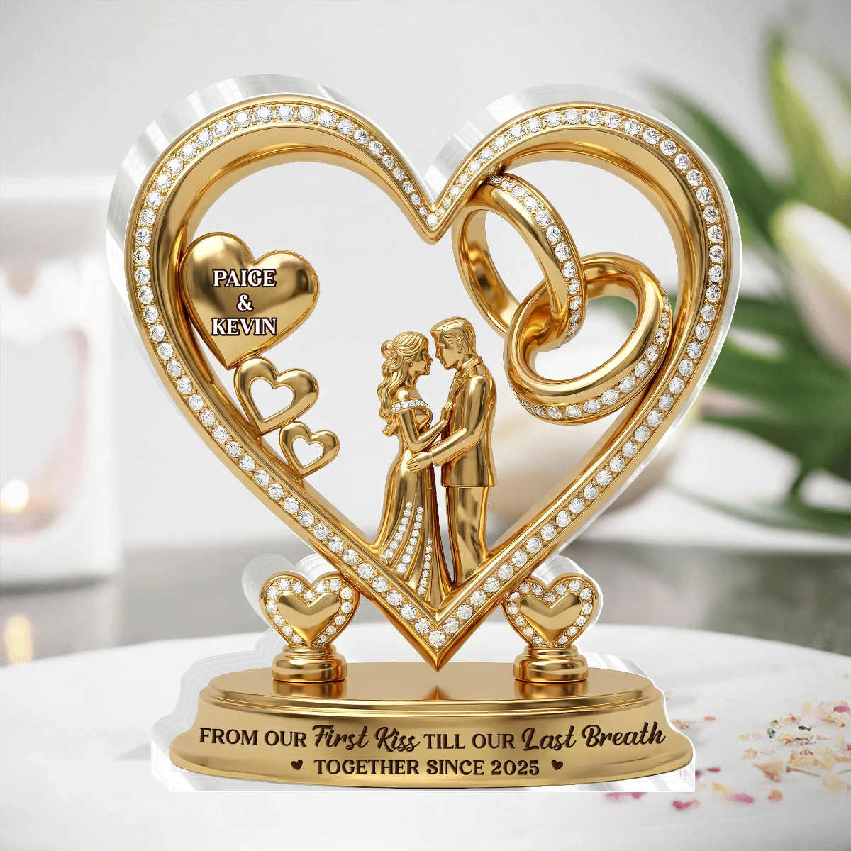 From Our First Kiss Till Our Last Breath Ver 2 - Personalized Custom Shaped Acrylic Plaque