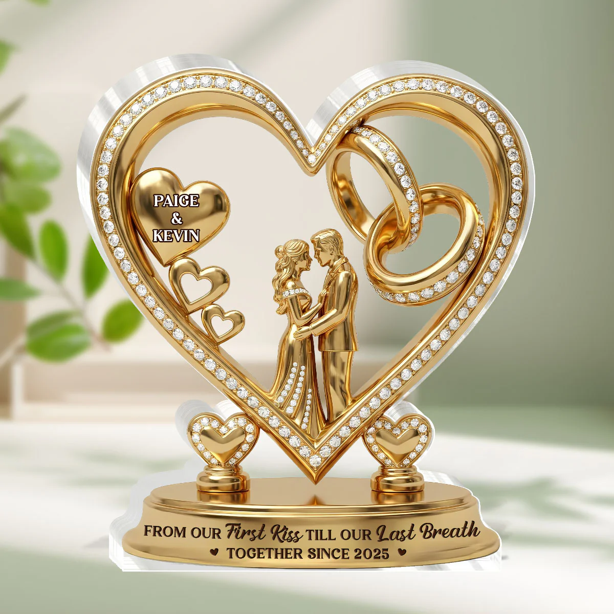 From Our First Kiss Till Our Last Breath Ver 2 - Personalized Custom Shaped Acrylic Plaque - Image 3