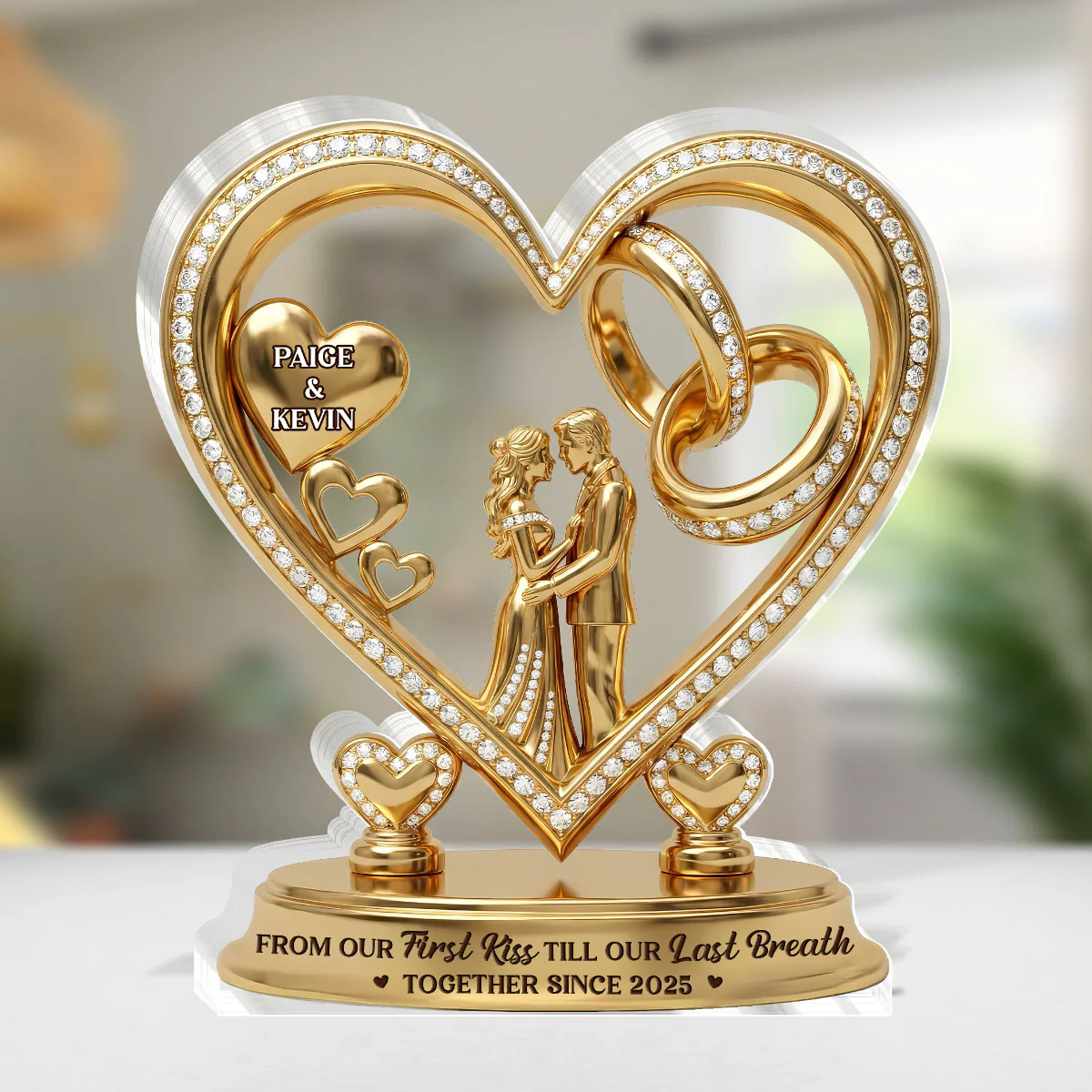 From Our First Kiss Till Our Last Breath Ver 2 - Personalized Custom Shaped Acrylic Plaque - Image 5