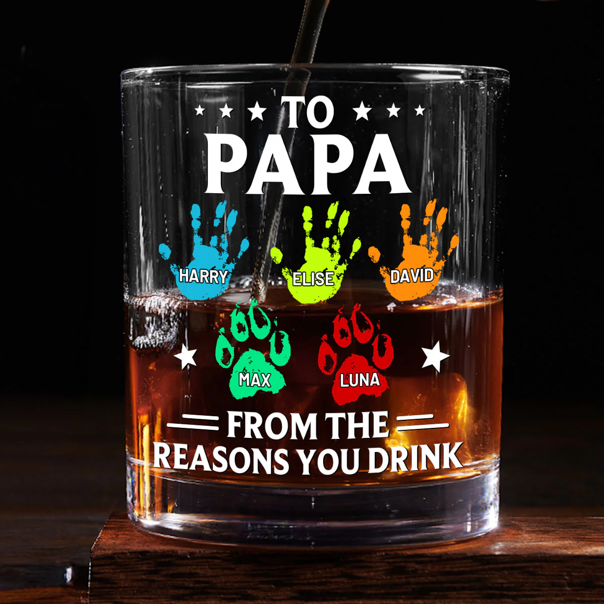 From The Reasons You Drink - Personalized Round Whiskey Glass