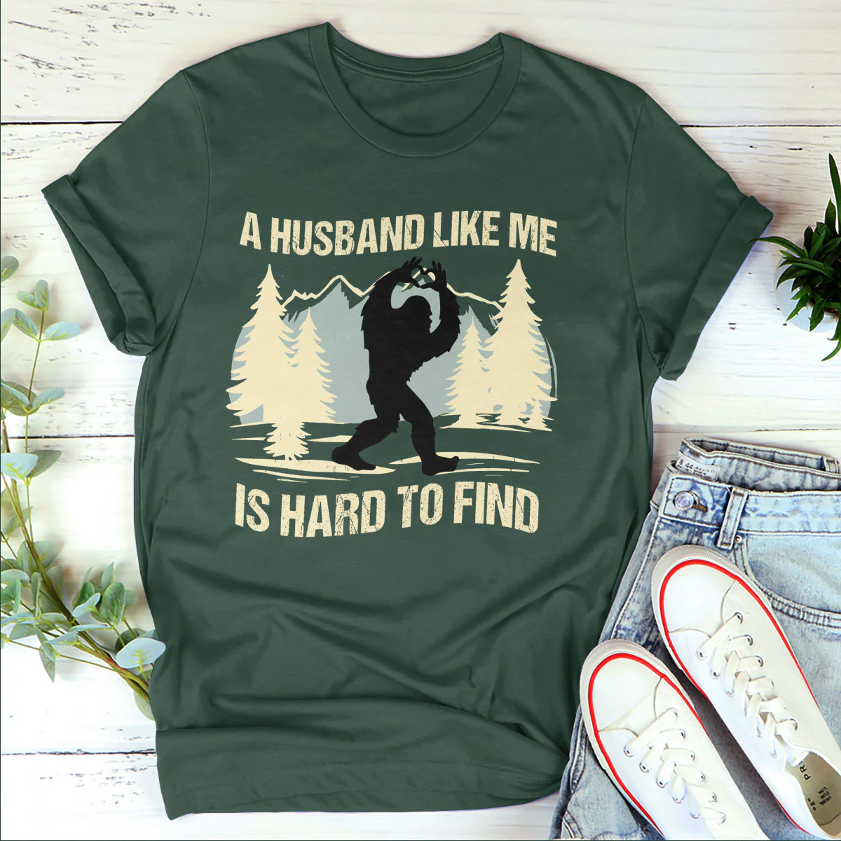 Funny Bigfoot Gift For Dad, Grandpa, Men, Him - Personalized 2D Unisex T-shirt - Image 4