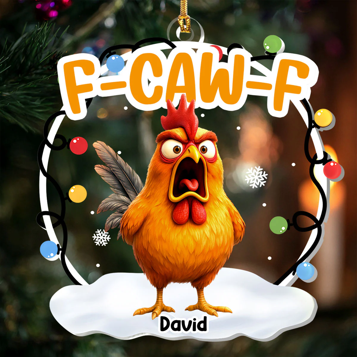 Funny Chicken - Personalized 1-Layer Acrylic Ornament