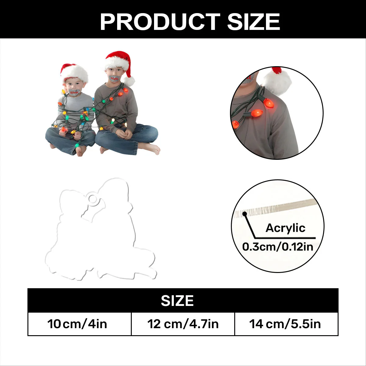 Funny Christmas Family Members Upload Photo - Personalized 1-Layer Acrylic Ornament - Image 7