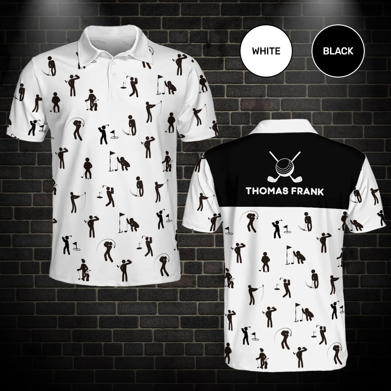 Funny Golf Pattern - Personalized Polo Shirt