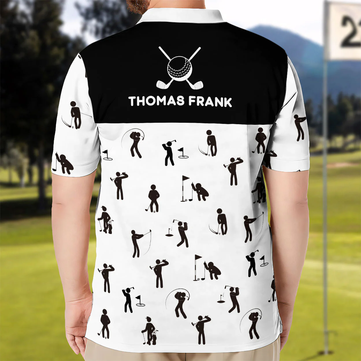 Funny Golf Pattern - Personalized Polo Shirt - Image 3
