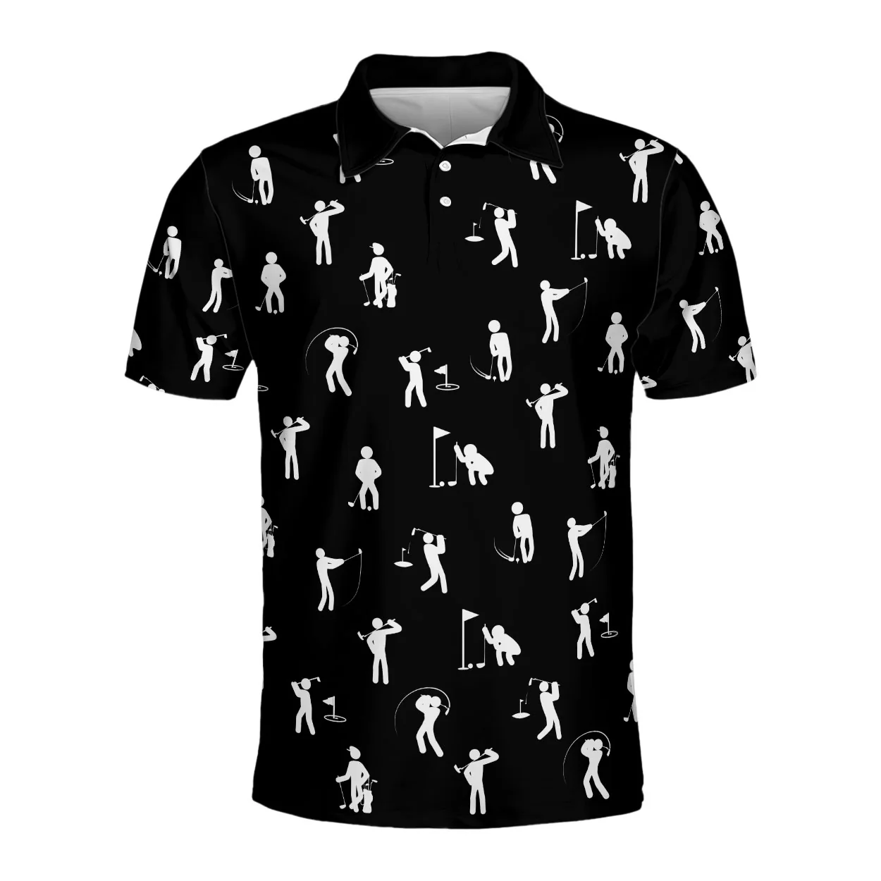 Funny Golf Pattern - Personalized Polo Shirt - Image 4
