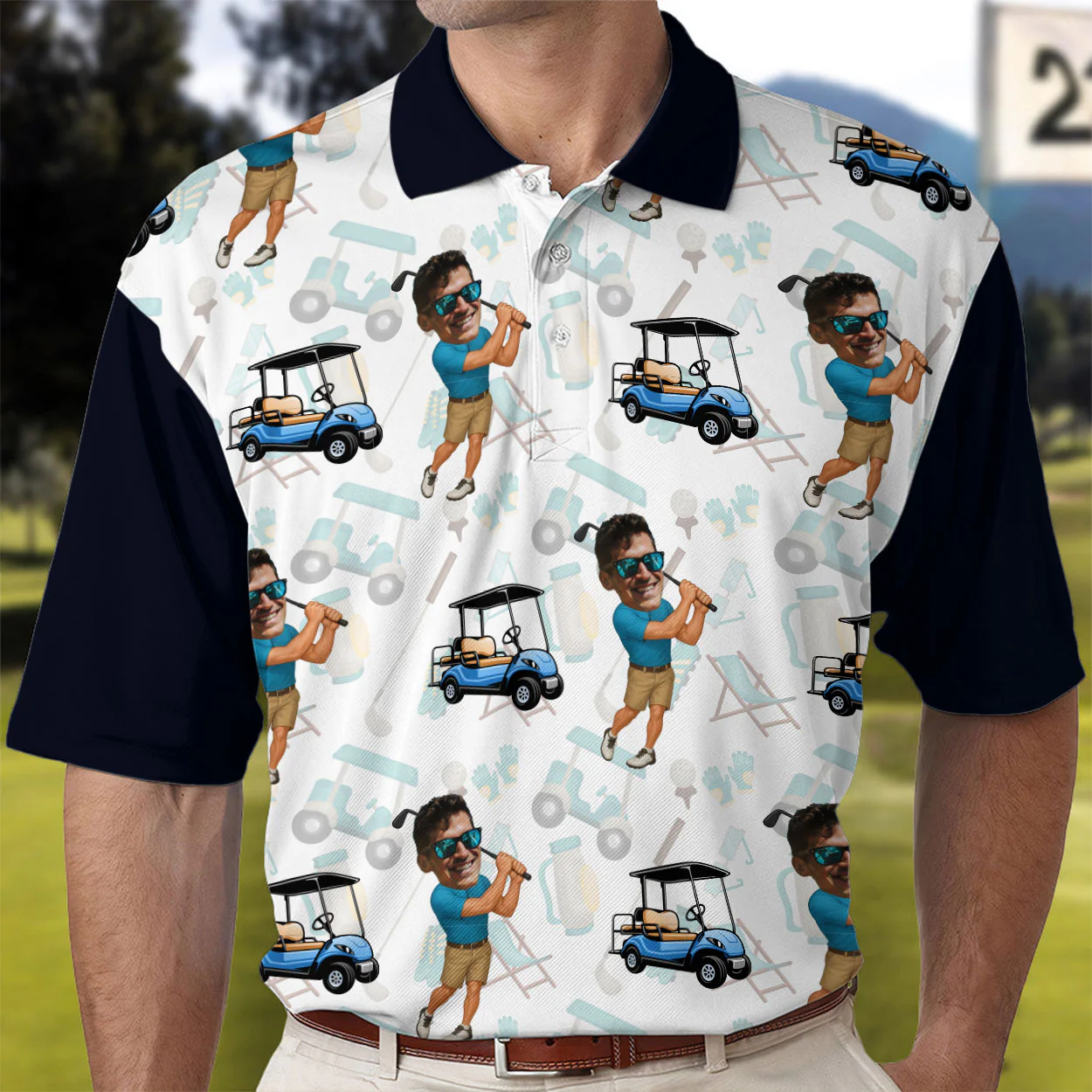 Funny Golf Polo Shirt For Dad - Personalized Polo Shirt