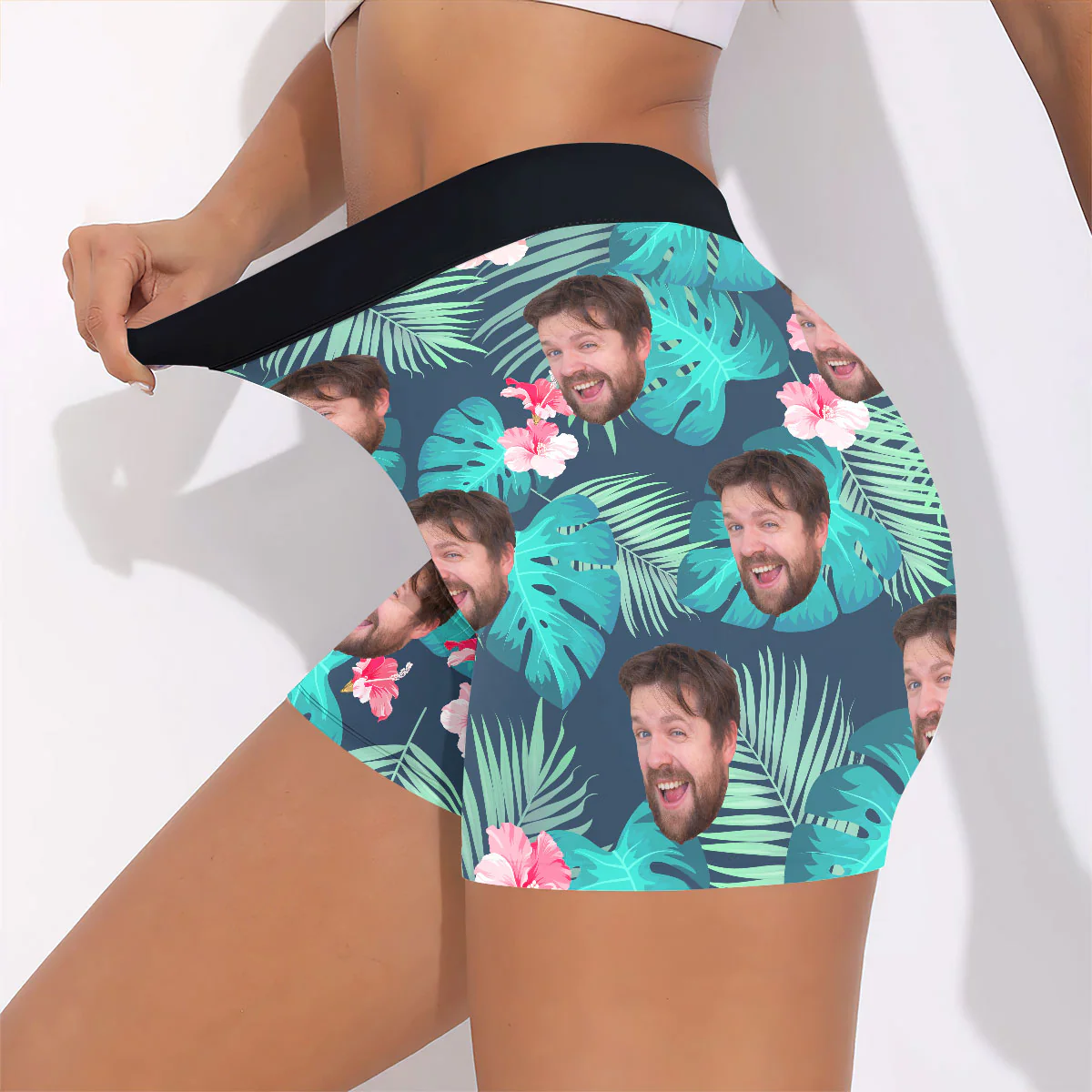Funny Summer Vibe Gift For Wife - Personalized Short Leggings - Image 3