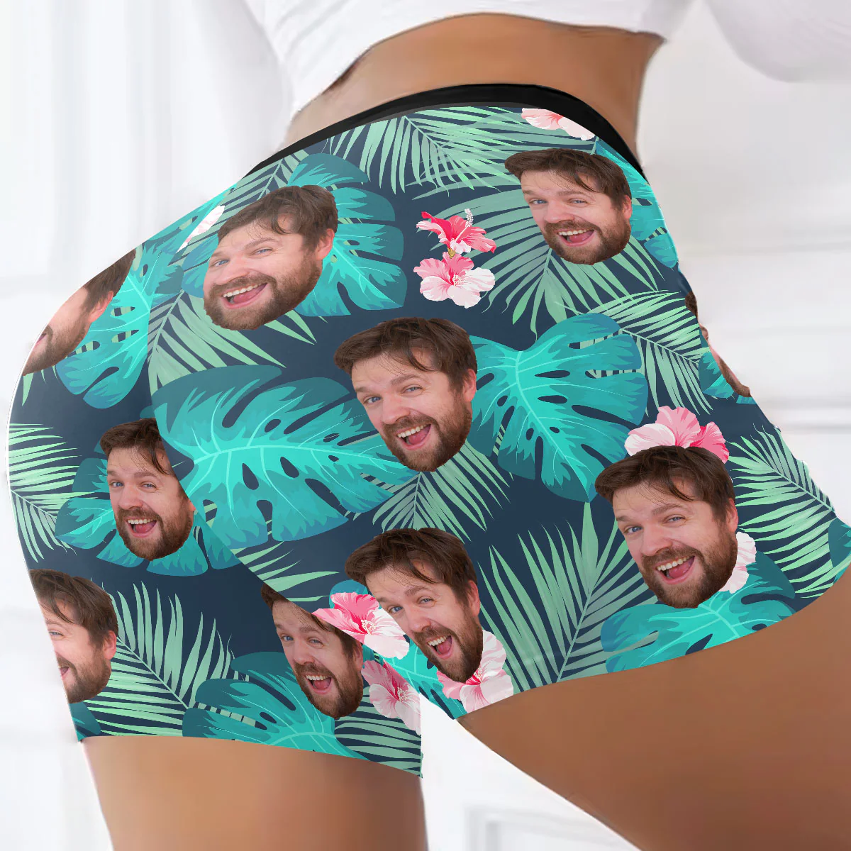 Funny Summer Vibe Gift For Wife - Personalized Short Leggings - Image 4